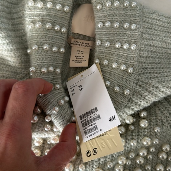 H&M Studio Alpaca Blend Sweater With Pearls Size XS - Picture 6 of 10